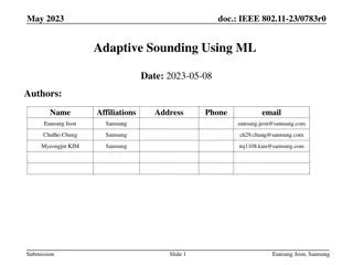 IEEE 802.11-23/0783r0 Adaptive Sounding Using Machine Learning