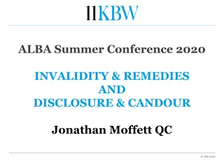 Invalidity, Remedies, and Disclosure in Legal Contexts