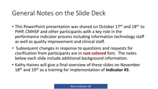 Performance Indicators in Mental Health Services