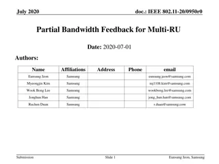 IEEE 802.11-20/0950r0: Partial Bandwidth Feedback for Multi-RU in 802.11be