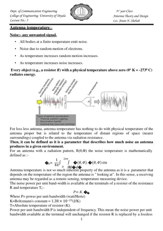 Antenna Theory and Design: Understanding Antenna Temperature and Noise