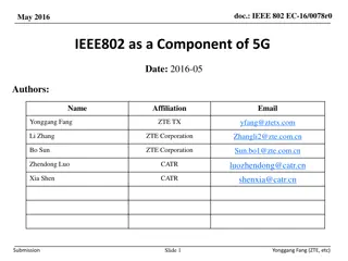 IEEE 802 EC-16/0078r0 May 2016 in Relation to 5G Development