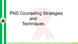Counseling Strategies and Techniques for National AIDS & STI Control Programme