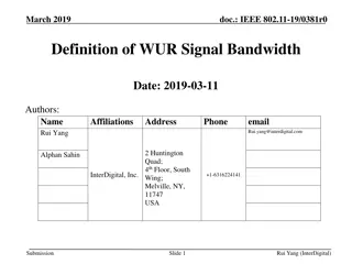 Definition of WUR Signal Bandwidth