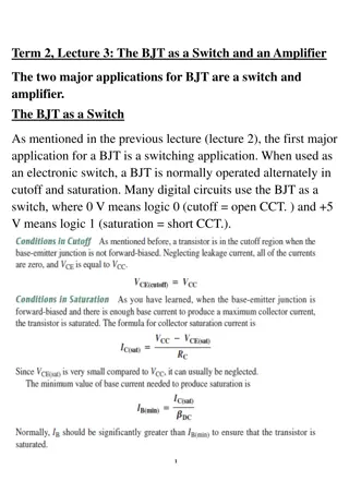 BJT Applications: Switching and Amplification