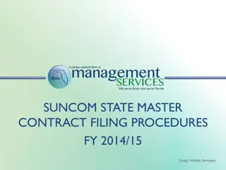State Master Contract Filing Procedures 2014/15 Summary