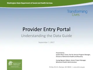 Data Entry in Provider Portal Webinar Guide