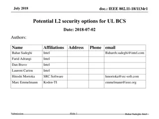 Potential L2 Security Options for UL BCS in IEEE 802.11-18