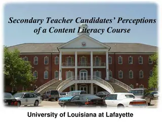 Secondary Teacher Candidates' Perceptions of Content Literacy Course