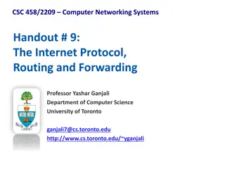 Computer Networking: Internet Protocol, Routing, and Forwarding