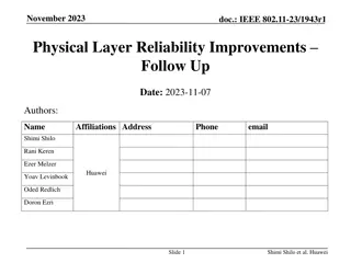Improving Physical Layer Reliability in IEEE 802.11-23/1943r1: Insights and Approaches