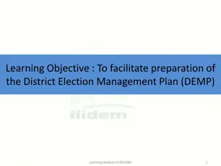 Facilitating District Election Management Plan Preparation
