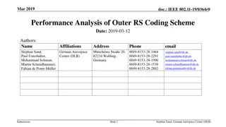 Performance Analysis of Outer Reed Solomon Coding Scheme IEEE 802.11-19/0364r0