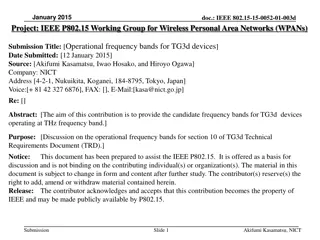 Operational Frequency Bands for TG3d Devices in IEEE 802.15-15-0052-01-003d Document