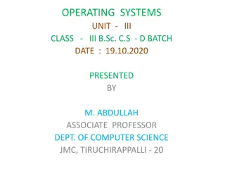 Processor and Job Management in Operating Systems