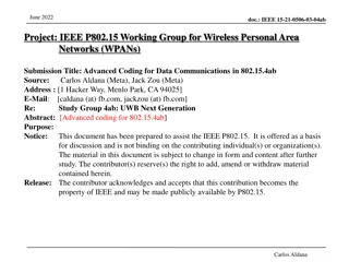 Coding Advancements for IEEE 802.15.4ab Standard