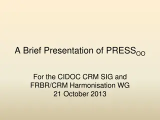 FRBR and PRESSOO for CIDOC CRM SIG