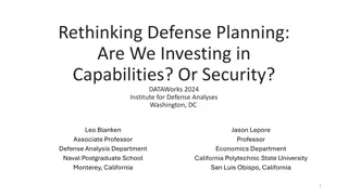 Investing in Defense: Rethinking Capabilities and Security