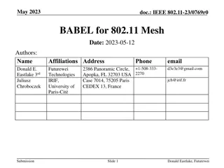 Babel Routing for IEEE 802.11 Mesh Networks