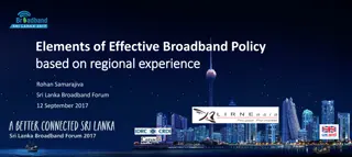 Effective Broadband Policy Insights from Regional Experience for Sri Lanka and Peers