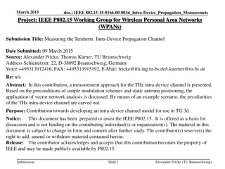 Measuring Terahertz Intra-Device Propagation Channel - IEEE 802.15