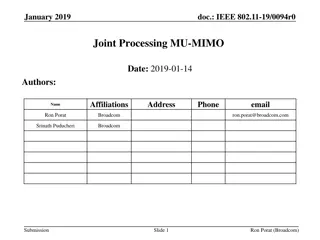 Joint Processing MU-MIMO Framework Simulation Results and Solutions