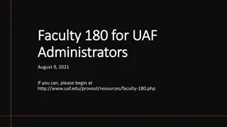 Faculty180 Tool for Annual Activities Reporting at UAF
