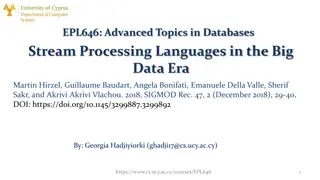Advanced Topics in Stream Processing Languages: Big Data Era Insights