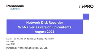 Network Disk Recorder WJ-NX Series Update August 2021