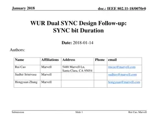 IEEE 802.11-18/0070r0 WUR Dual SYNC Design Review