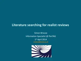 Realist Review Approaches and Case Study Presentation