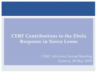 Contributions and Impact of CERF Funds in Ebola Response Efforts