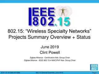 802.15 Wireless Specialty Networks Projects Overview June 2019