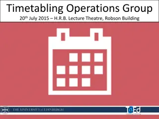 Timetabling Operations Group Meeting Agenda