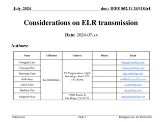 Investigation on ELR Transmission Considerations in IEEE 802.11-24/1184r1