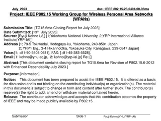 Enhanced Dependability in IEEE 802.15.6ma Project