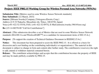 Metrics Used in Wireless Sensor Network Standards