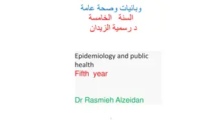 Epidemiology and Public Health Principles by Dr. Rasmieh Alzeidan: Overview and Definitions