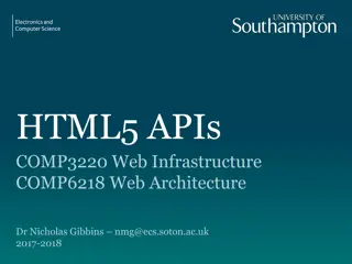 HTML5 APIs and Web Architecture