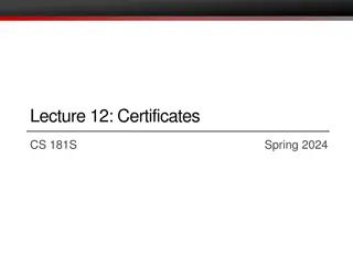 Digital Certificates and Public Key Infrastructure