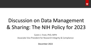 NIH Data Management and Sharing Policy Overview