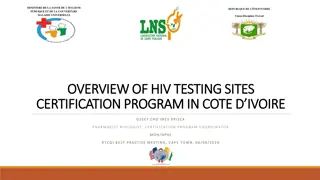 HIV Testing Quality Certification Program Overview