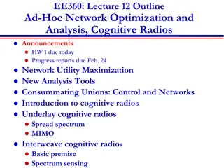 Optimizing Ad-Hoc Networks and Cognitive Radios: New Tools and Analyses