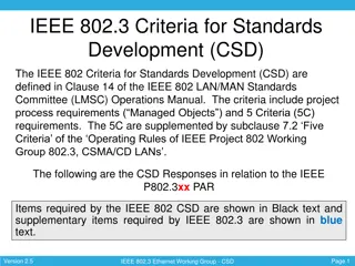 IEEE 802.3 Criteria for Standards Development