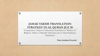 Translation Strategies for Jamak Taksir in Al-Quran Juz 30