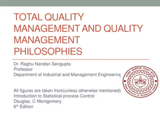 Total Quality Management and Quality Management Philosophies