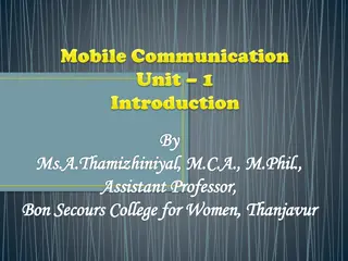 Mobile Communications and Wireless Technologies
