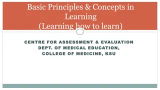 Basic Principles and Concepts in Learning