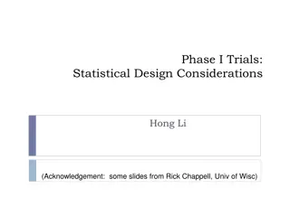 Statistical Design Considerations for Phase I Trials