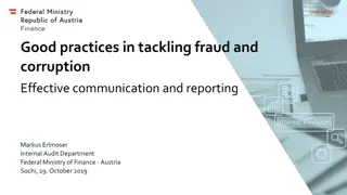Good Practices in Tackling Fraud and Corruption: Effective Communication and Reporting